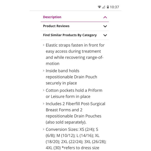 Amoena mastectomy camisole size small - Picture 5 of 5